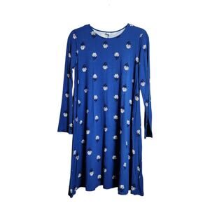 Old Navy Blue Floral Long Sleeve Dress - Size Medium